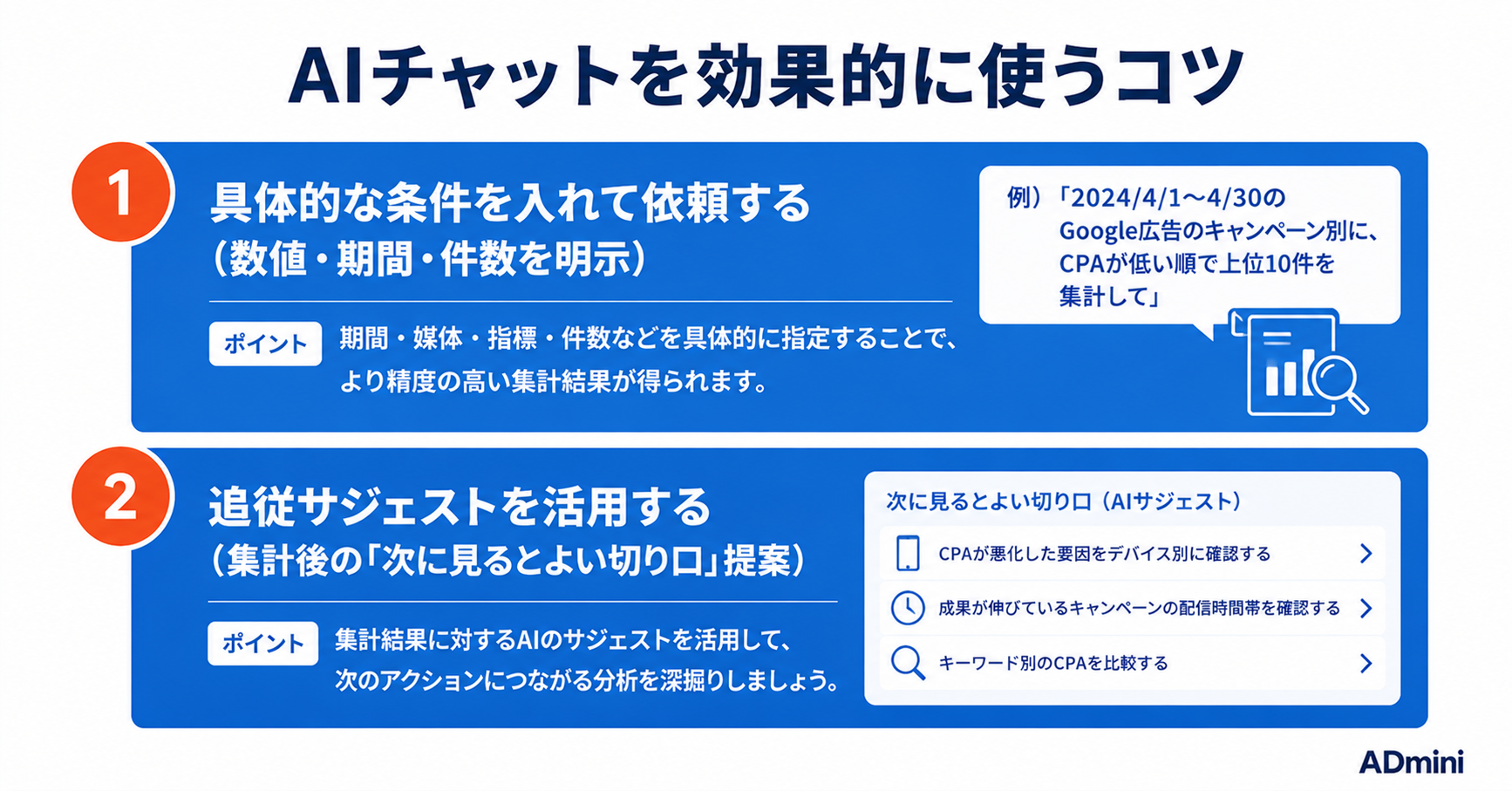 ADminiのAIチャット活用ガイド｜おすすめプロンプトと集計依頼の実践例