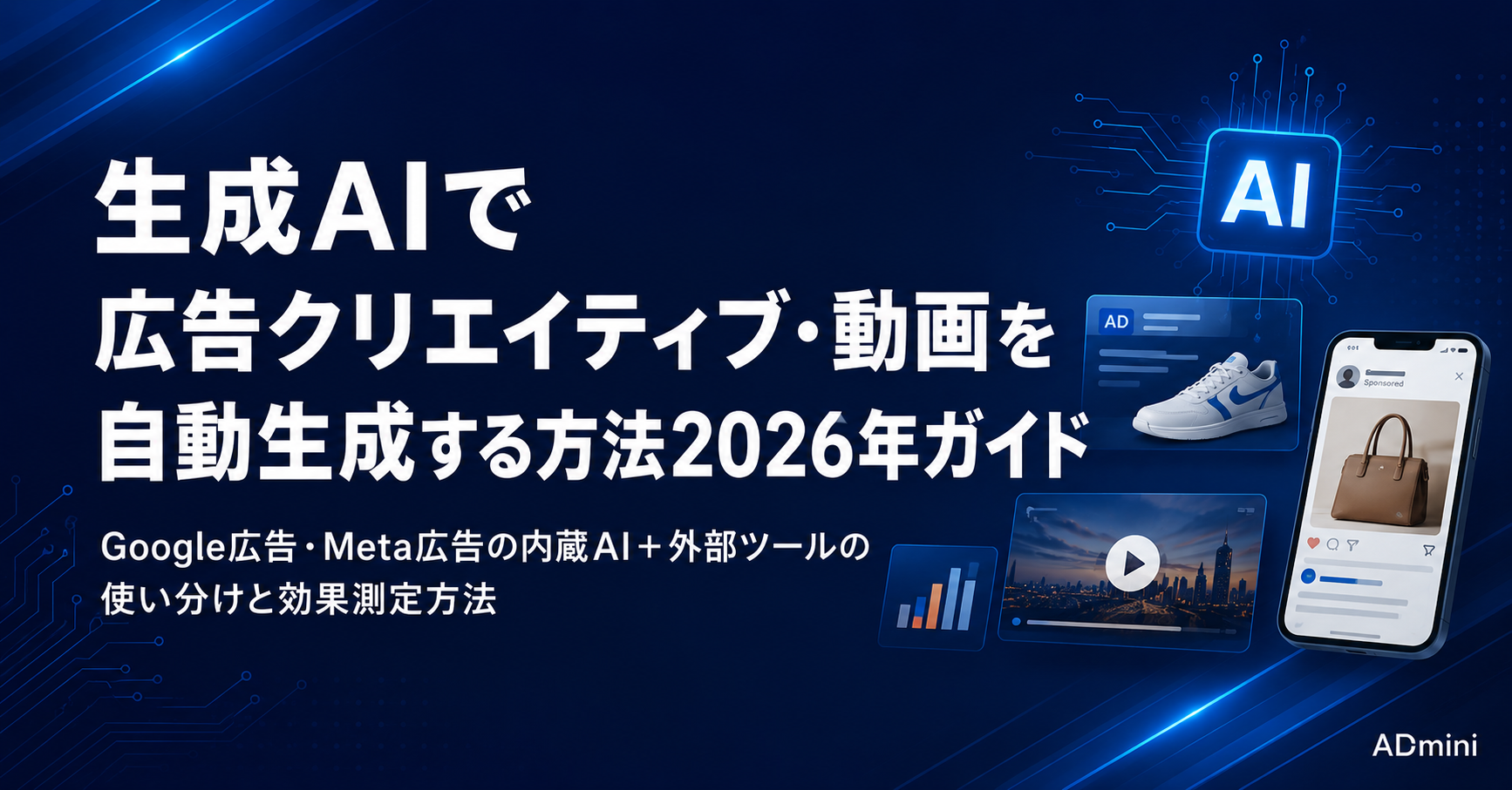生成AIで広告クリエイティブ・動画を自動生成する方法2026年ガイド｜主要ツールの比較と実践的な活用方法