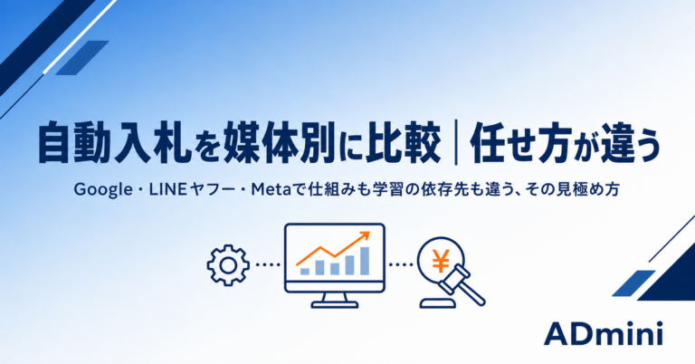 自動入札を媒体別に比較｜Google・LINEヤフー・Metaで仕組みも任せ方も違う、その見極め方