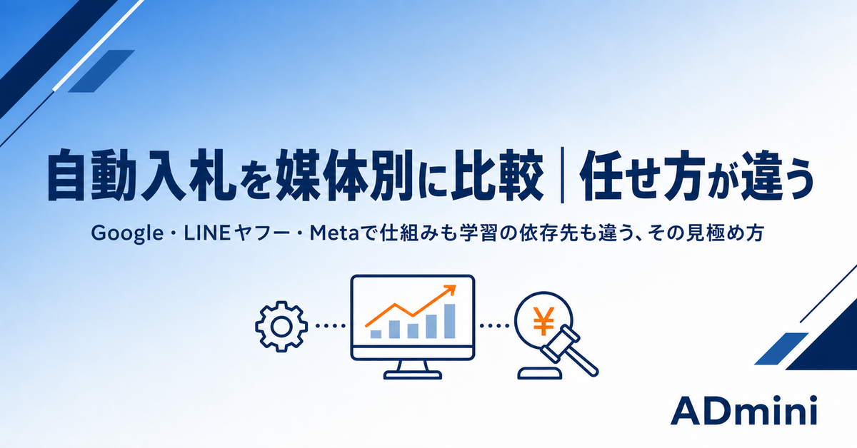 自動入札を媒体別に比較｜Google・LINEヤフー・Metaで仕組みも任せ方も違う、その見極め方