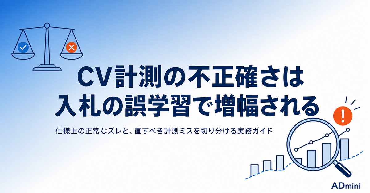 広告のコンバージョン計測が不正確だと何が起きるか｜誤学習の実害と「直すべきズレ」の見分け方