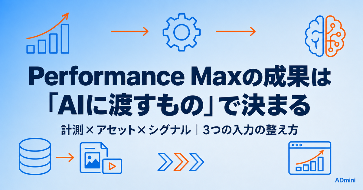 Performance Maxを使いこなす鍵は「AIに渡すもの」の設計|任せきりの広告運用で成果が出ないときに見直す3つの入力