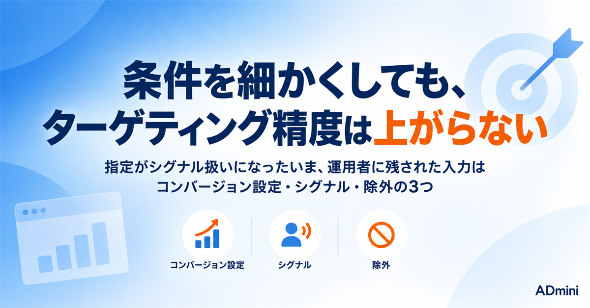 広告のターゲティング精度を上げる方法｜自動化が進んだいま、運用者が実際に動かせる3つの入力