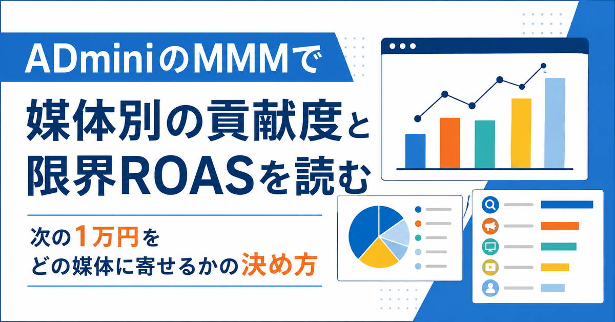 ADminiのMMMで媒体別の貢献度と限界ROASを読む｜次の1万円をどの媒体に寄せるかの決め方
