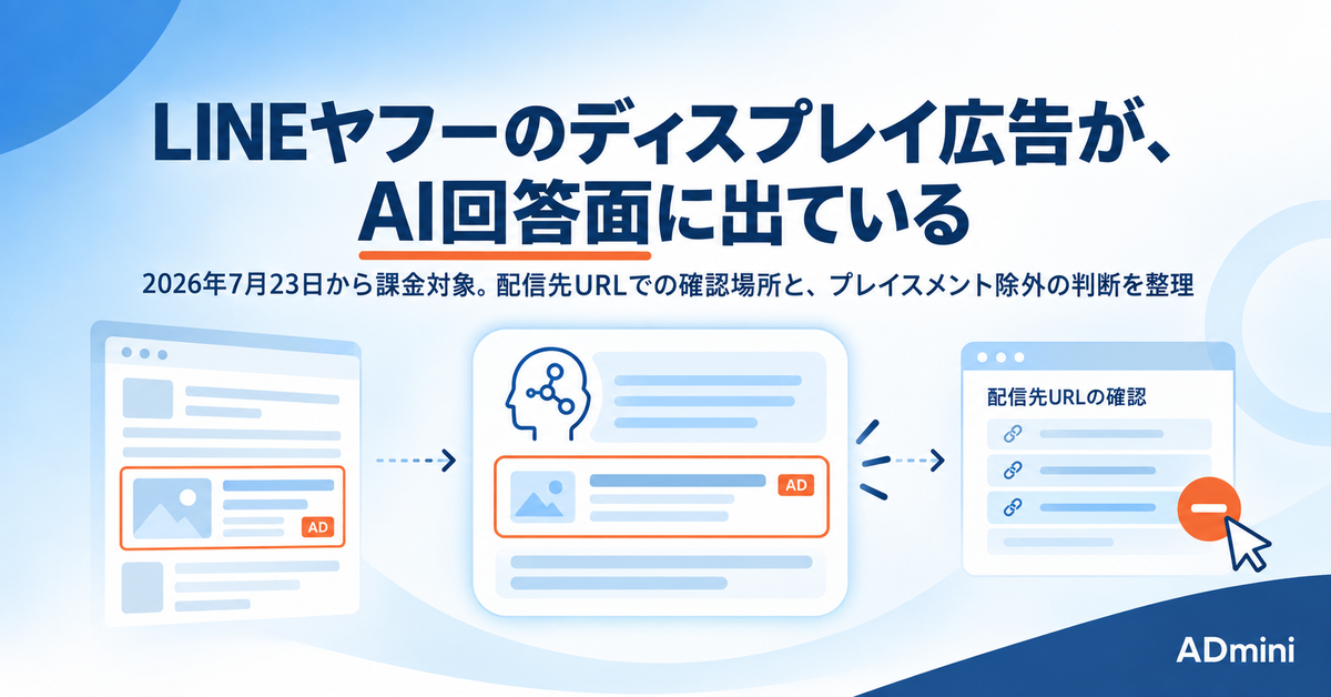 LINEヤフーのディスプレイ広告がAI回答面に出ている｜Agent i配信の確認場所と、除外するかの判断