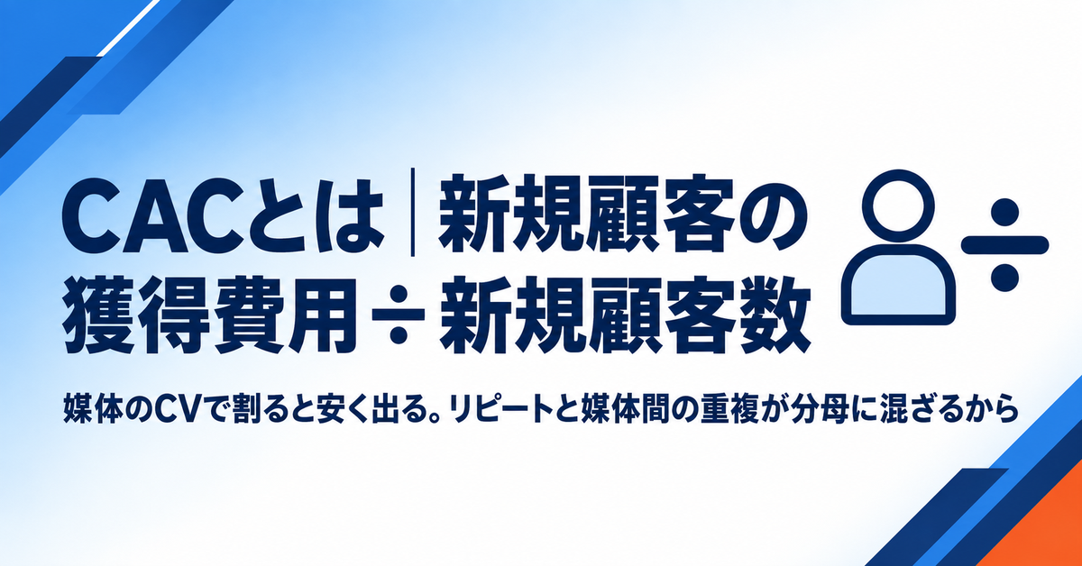 CACとは｜CPAとの違いと、媒体のコンバージョンで割ると顧客獲得単価が安く出る理由